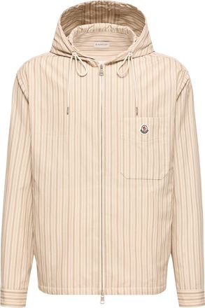 Moncler Moncler Striped Cotton Poplin Shirt, Men, Beige, Size: Xxl