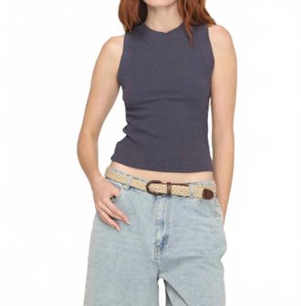 Bloomingdale's Player Racerback Rib Tank Top In Charcoal
