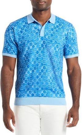 Robert Graham Johnny Collar Cotton Knit Polo in Light Blue at Nordstrom Rack, Size Xx-Large