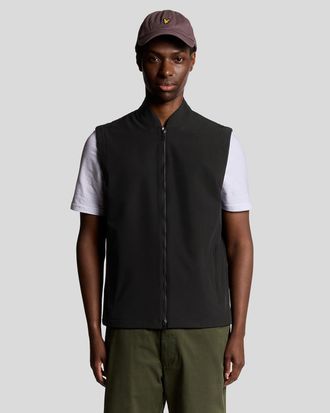 Lyle & Scott Mens Technical Stretch Softshell Gilet - Black - Size X-Large