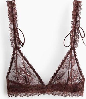 H&M Soft lace bra - Brown