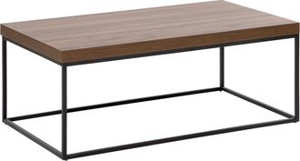 Beliani Beliani - Mesa De Centro Madera Oscura Negro 100 X 60 Cm Efecto Cemento Base Metal Dorris