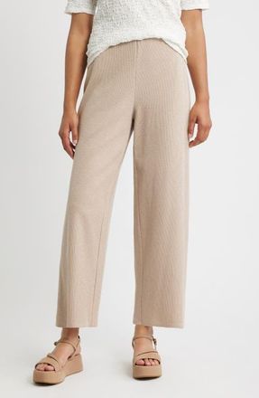 Eileen Fisher Organic Cotton Ankle Straight Leg Pants in Wheat at Nordstrom, Size Xx-Small