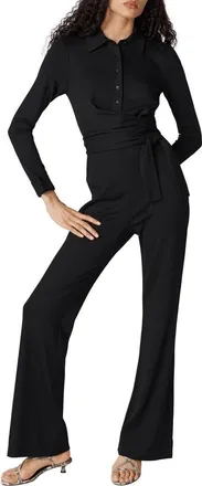 Diane Von F&uuml;rstenberg Michele Wide Leg Jumpsuit in Black at Nordstrom, Size Xx-Small