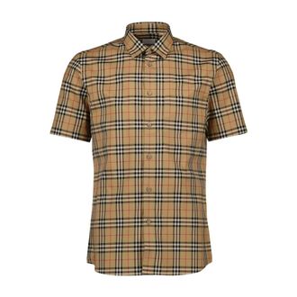 Burberry Short Sleeve Shirts, male, Multicolor, Size: S Checkered Casual Shirt
