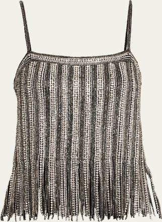 Alice & Olivia Chi Embellished Fringe Top