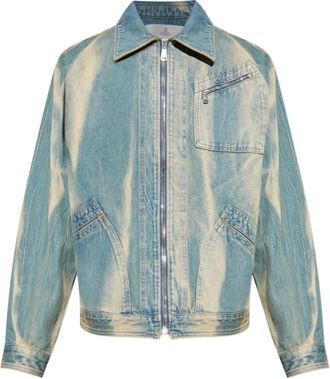 Vivienne Westwood Lichtblauwe Faded Wash Ritsjacks - Heren - Spijkerjassen - Blauw - M - Denim - Jassen