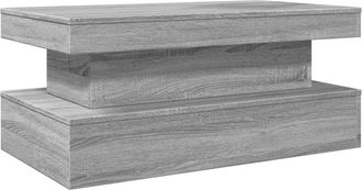 vidaXL Mesa De Centro Con Luces Led Gris Sonoma 90x50x40 Cm Vidaxl