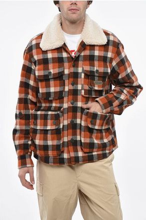 Dsquared2 Checked AMERICANA Overshirt with Faux Fur Inner size 48