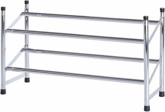 WENKO Schuhregal ausziehbare Schuhablage für 10 Paar Schuhe, stapelbar