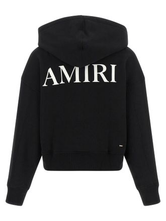 Amiri Logo-Embroidered Cotton Hoodie - Black