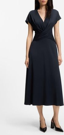 BOSS Dareza V Neck Jersey Midi Dress in Sky Captain at Nordstrom, Size 14