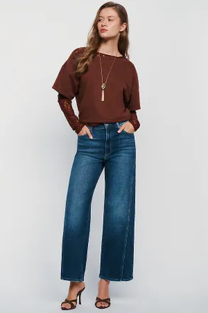 Paige Anessa Petite High Rise Wide Leg Jeans