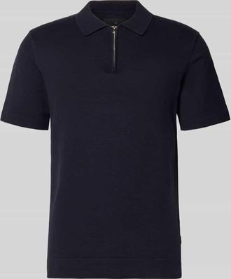 Jack & Jones Regular Fit Poloshirt mit Rei&szlig;verschluss Modell MILANO in Marine, Gr&ouml;&szlig;e XXL