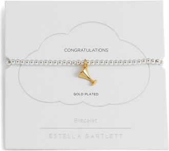 Estella Bartlett Sienna Martini Glass Beaded Stretch Bracelet in Gold And Silver at Nordstrom