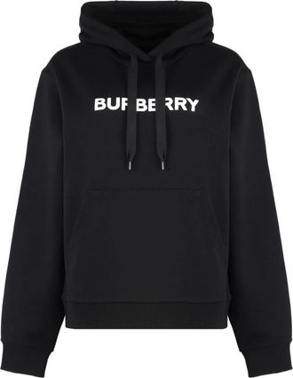 Burberry Logo Katoenen Hoodie - Dames - Hoodies - Zwart - XS - Katoen - Hoodies & sweatvesten