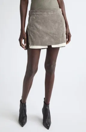 Rick Owens Fog Asymmetric Suede Miniskirt in Steel at Nordstrom, Size 40