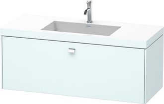 Duravit Lavamanos Duravit Brioso C-bonded Con Base Mural 120,0x48,0 Cm, 1 Caj&oacute;n, Sin Rebosadero, Con Banco Para Grifos, 1 Agujero Para Grifos, Color (frente/c