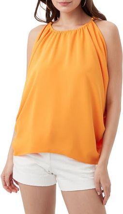 Trina Turk Amos Side Draped Top in Cap Clementine at Nordstrom, Size X-Small