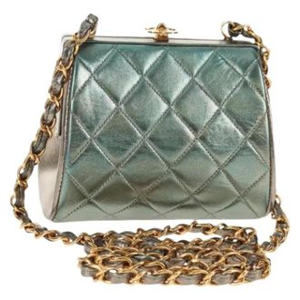 Chanel Pre-owned Leren Mini Tas - Dames - Pre-owned - Groen - Maat: ONE Size Leer