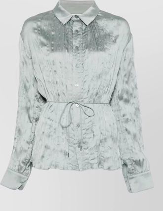 Staud suki shirt drawstring collar waist tie