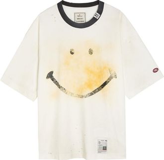 Miharayasuhiro Distressed Printed Cotton T-shirt - White - 52 (IT52 / XL)