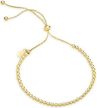 Sterling Forever 14K Gold Beaded Slider Bracelet