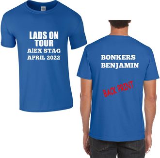 Generic Lads on Tour T-Shirt Personalised Stag Do Night Weekend Location Name Date RoyalBlue
