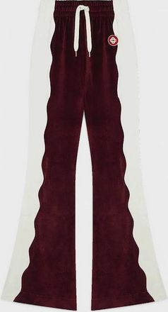 Casablanca Womens Burgundy Velour Panelled Track Pant - Red - Size: 14