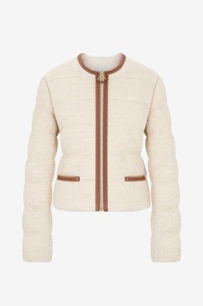 Moncler Kurze Daunenjacke aus Bouclé-Tweed Serinde