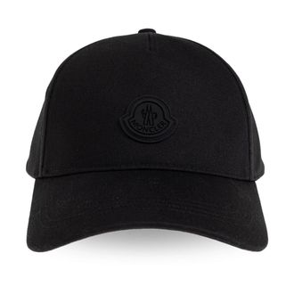 Moncler Caps, male, Black, Size: ONE SIZE Cotton Gabardine Baseball Cap