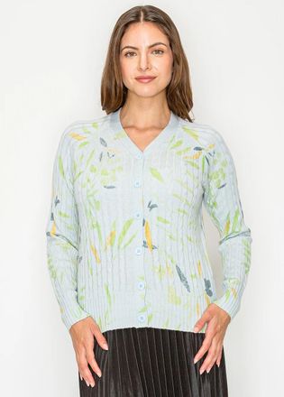 YAL New York Light Blue Floral Button-Front Cardigan