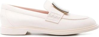 Roger Vivier Leren Loafers met Gesp - Dames - Loafers - Beige - 35 EU - Leer - Schoenen