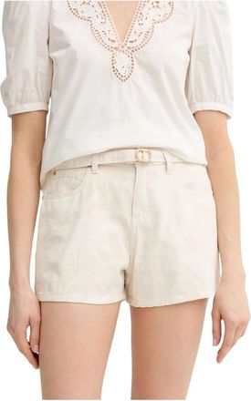 Twinset Short Shorts - Dames - Bermuda - Beige - W27 - Katoen - Korte Broeken