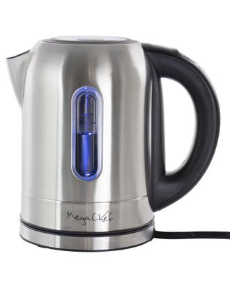 MegaChef 1.7L Stainless Steel Electric Tea Kettle With 5 Preset Temps