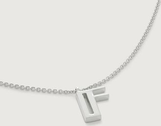 Monica Vinader Sterling Silver Initial F Chain Necklace