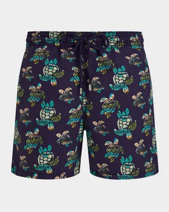 Vilebrequin Men & apos;s Landscape Turtles Swim Shorts