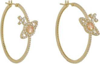 Vivienne Westwood Olympia Pav&eacute; orb Hoop Earrings - Gold - One Size