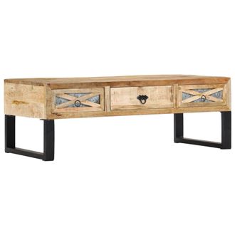 vidaXL Mesa De Centro De Madera Maciza De Mango 110x50x38 Cm Vidaxl