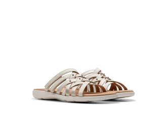 Clarks Elizabelle Rio Womens Sandals Off-White Leather : 5.5 B - Medium