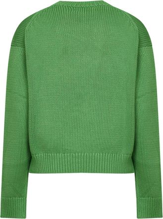 Polo Ralph Lauren Womens Crewneck Sweater Big Pony Palm Green Cotton