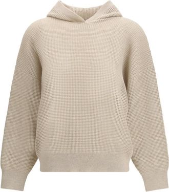 Brunello Cucinelli Beige Knitted Hood Sweatshirt
