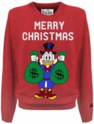 MC2 Saint Barth Heron - Christmas Scrooge 41 - Heren - Ronde hals truien - Rood - M - Denim - Truien & Vesten