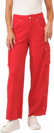 Dear John Denim Marvey Super High Rise Ankle Wide Leg Pants In Firetruck Red