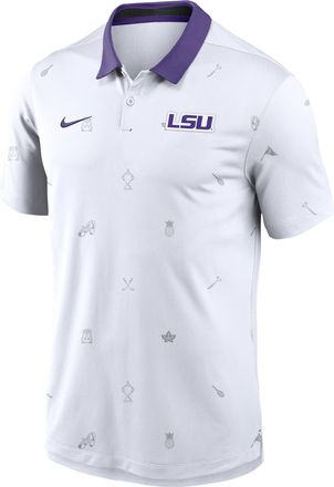 Nike LSU Vapor Pattern Nike Mens Dri-FIT College Polo in White | 00HT082KLSN-RNS