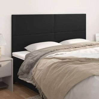 vidaXL Cabecero De Cama Negro 200x5x118/128 Cm Piel Sint&eacute;tica Vidaxl