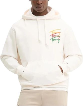 Tommy Hilfiger Handtekening Sweatshirt Schoon Ontwerp Neutrale Toon - Heren - Hoodies - Beige - XL - Katoen - Hoodies & sweatvesten