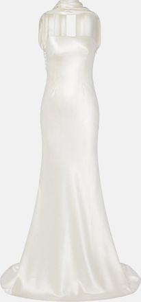 Danielle Frankel Bridal River silk and wool bustier gown
