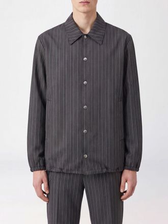 Dries Van Noten Striped Viscose Shirt Jacket with Drawstring Hem