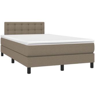 vidaXL Cama Box Spring Con Colch&oacute;n Tela Gris Taupe 120x190 Cm Vidaxl